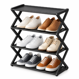 modern four tier shoe rack display